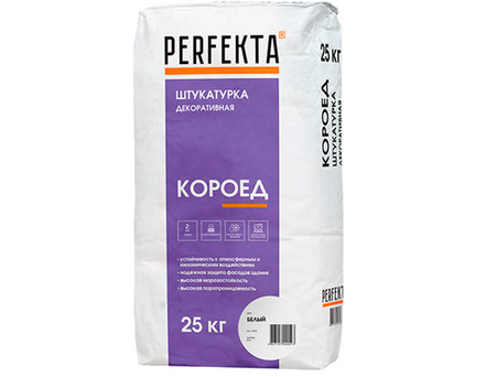 Штукатурка декоративная Короед белый Perfekta, 25 кг 